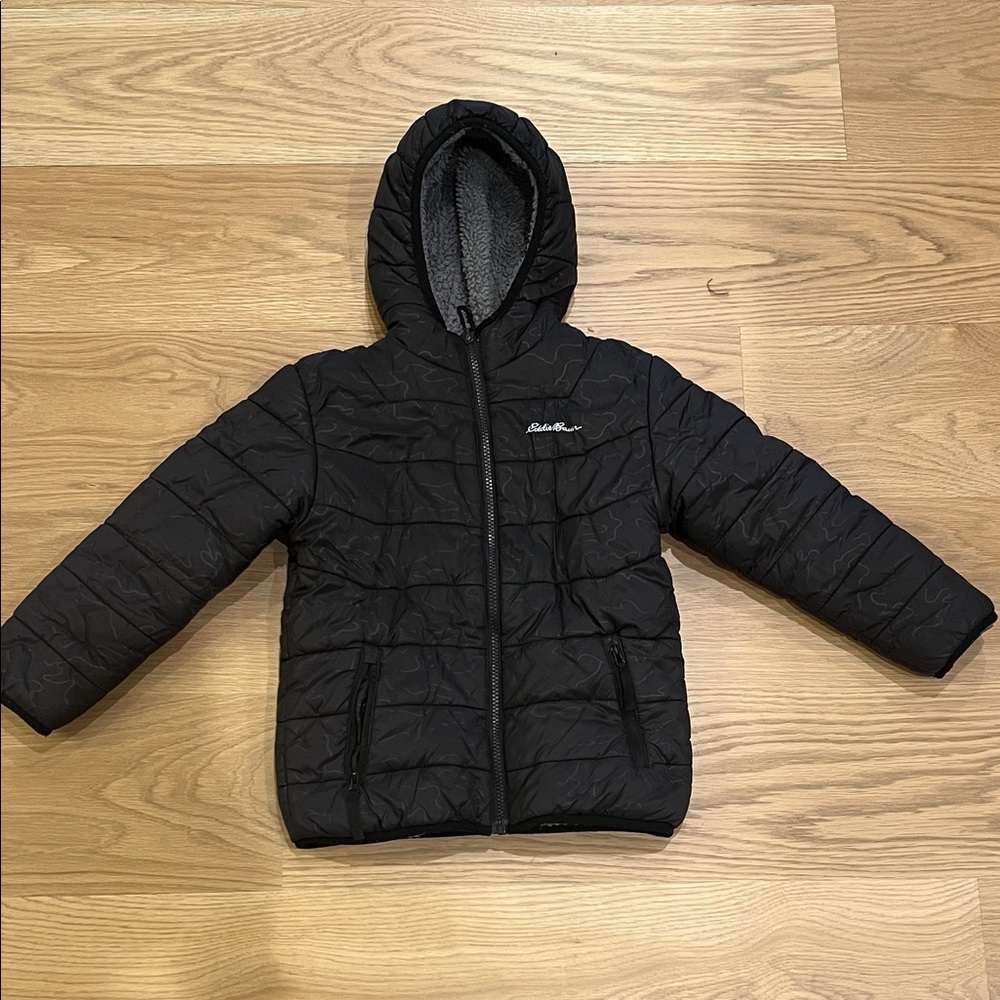 Kids Black Reversible Puffer Jacket